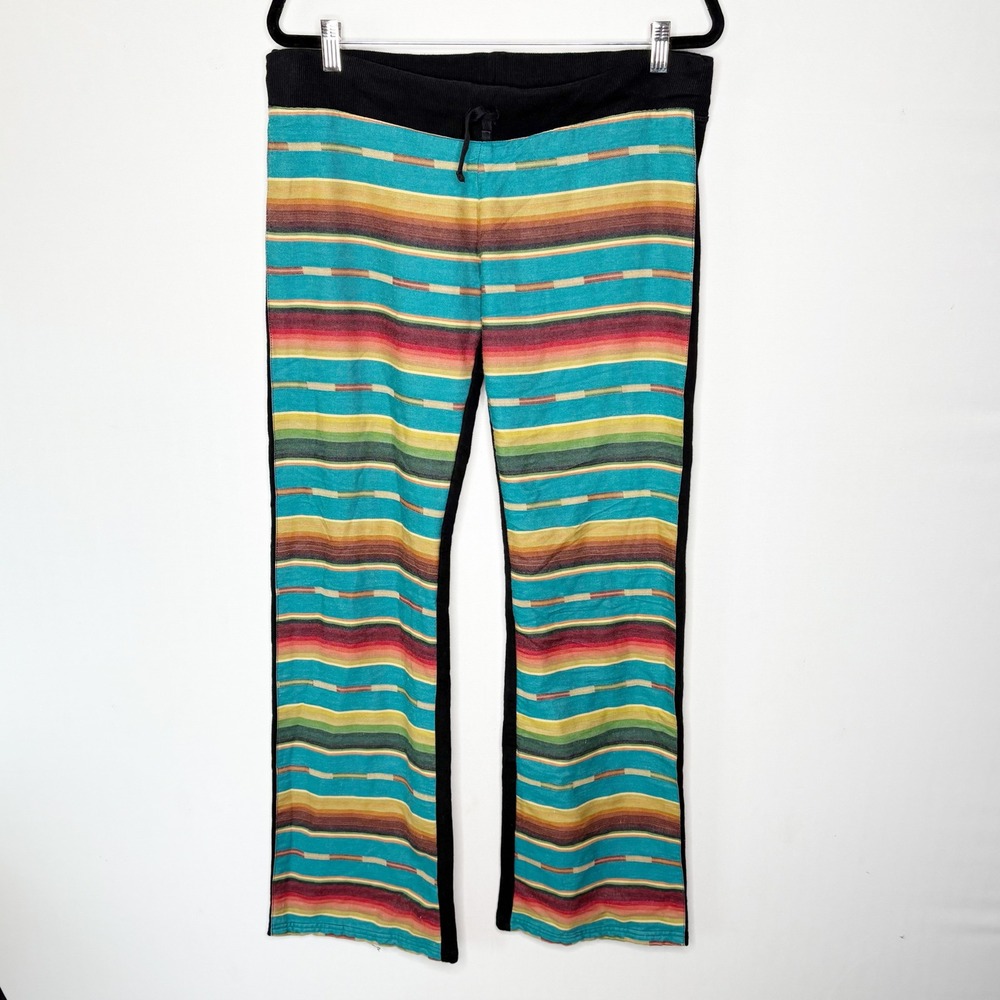 Gina Shopatoc Serape Striped Sweatpants Size XL‎ Southwestern Boho Crop Pants